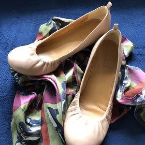 J CREW LEATHER BALLET FLATS 🩰 Color: Nude